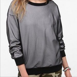 Urban outfitters • white/black mesh sweatshirt